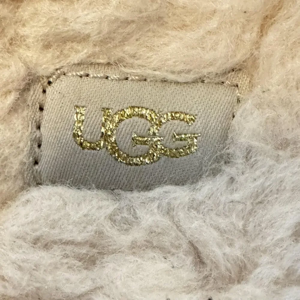 UGG Slippers Kids 2 Beige Suede Keegan Shearling Lined Slip On Mule Cozy Shoes